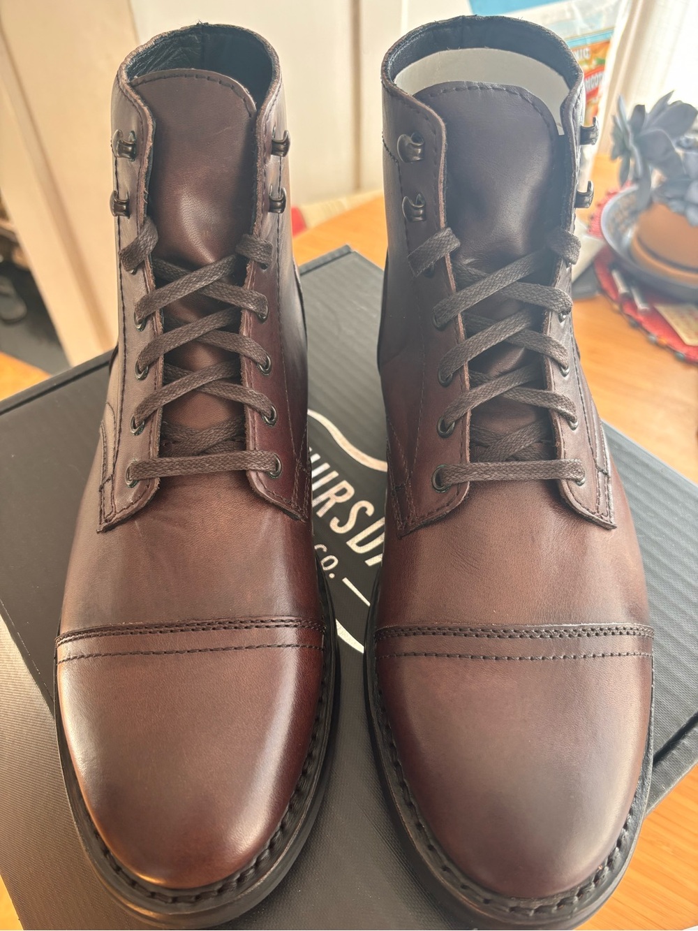 Thursday Boot Company Captain Boots in Old English Brown Leather - Picture 3 of 8